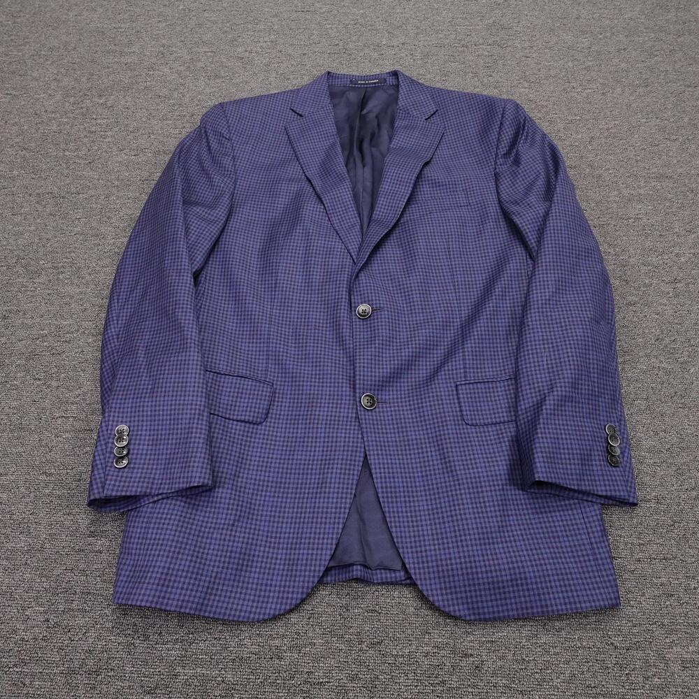 Cremieux Blazer Mens 40R Blue Check Wool Loro Piana Sport Coat Jacket Canada